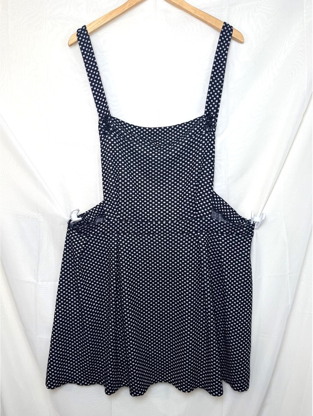 City Chic XXL Black White Polka Dot Pinafore Dress / Jumper with Pockets
